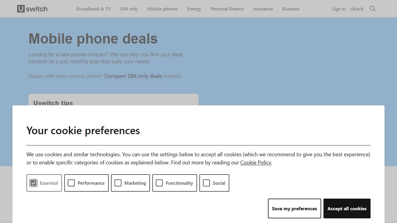 Mobile Phone Deals & Contracts January 2026 - Uswitch